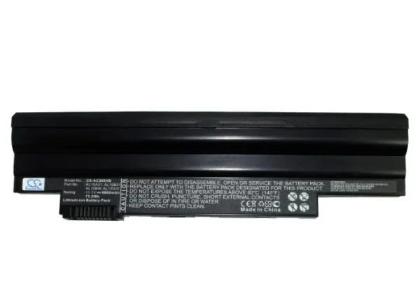 Acer Aspire One 500, 1200, AOD200 Series Replacement Battery 6600mAh