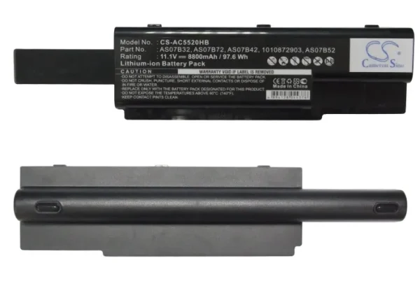 Acer Aspire 5920G, Aspire 7520, Aspire 8920 Series Replacement Battery 8800mAh / 97.68Wh