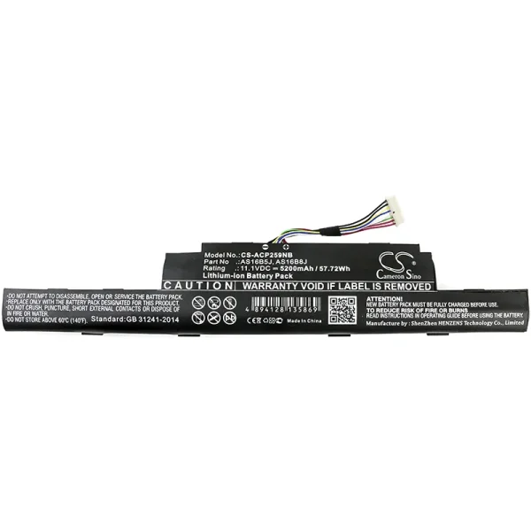 Acer Aspire F5-573G, Aspire E15, Travelmate P259 Series Replacement Battery 5200mAh / 57.72Wh