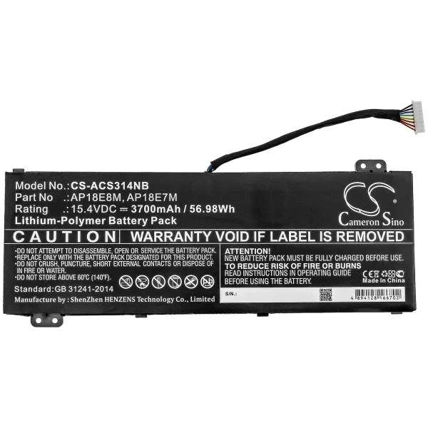 Acer Aspire 7, ConceptD, Nitro 5, Predator Helios Series Replacement Battery 3700mAh / 56.98Wh