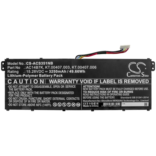 Acer Nitro 5, Aspire 5/7, Chromebook 13, Swift 3 Series Replacement Battery 3250mAh / 49.66Wh