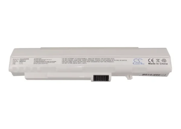 Acer White Aspire One AOA, AOD, D150, A150 Series Replacement Battery 6600mAh