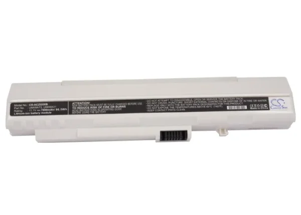 Acer White Aspire One AOA, AOD, D150, A150 Series Replacement Battery 7800mAh