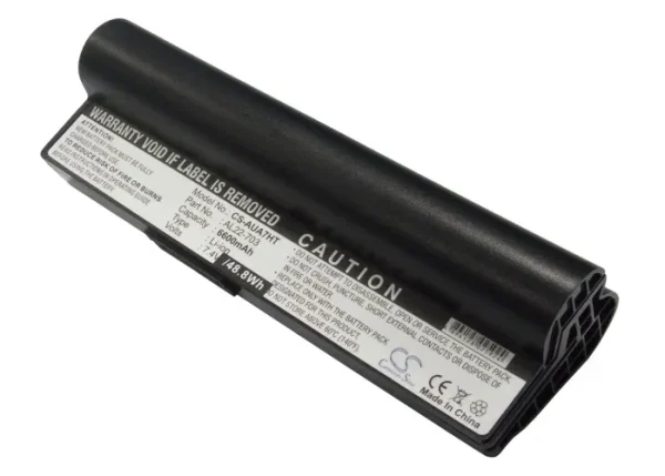 Asus Black Eee PC 701, 900 Series Replacement Battery 6600mAh - Image 2