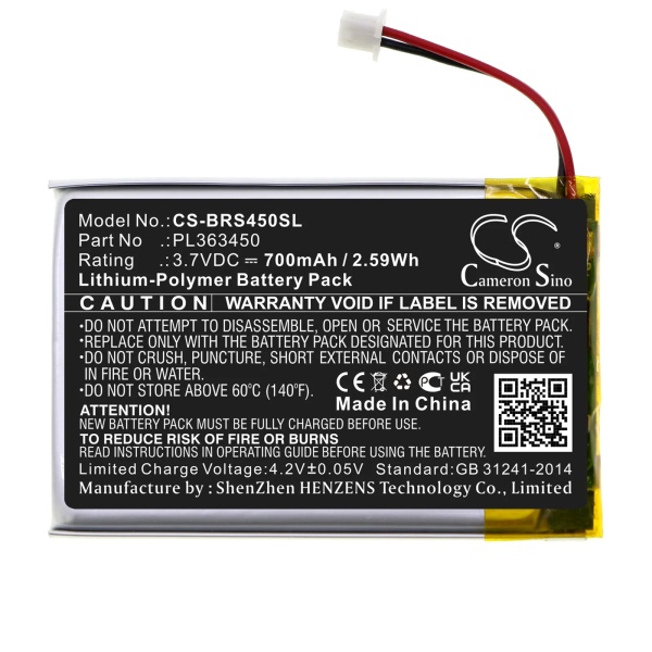 BlueParrott S450-XT Replacement Battery 700mAh / 2.59Wh