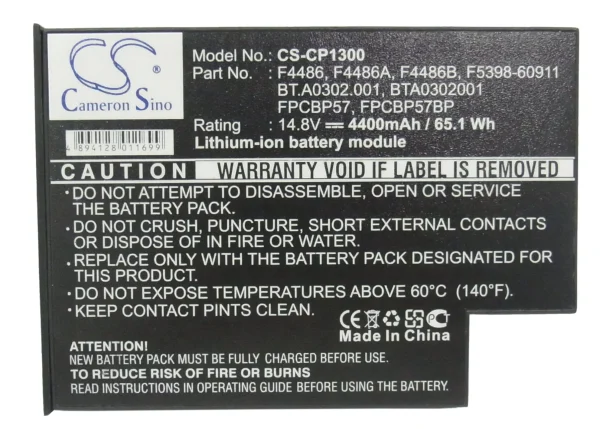 Acer Aspire 1300, 1310XC, 1313LC, 1315, Series Replacement Battery 4400mAh