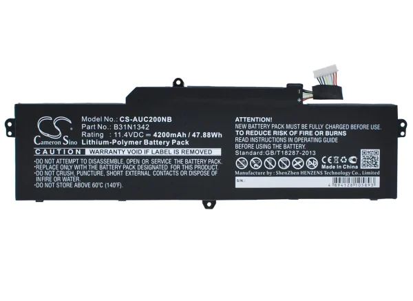 Asus C200MA-DS01, C200MA-KX003, Chromebook C200, Chromebook C200M, Chromebook C200MA Replacement Battery 4200mAh / 47.88Wh