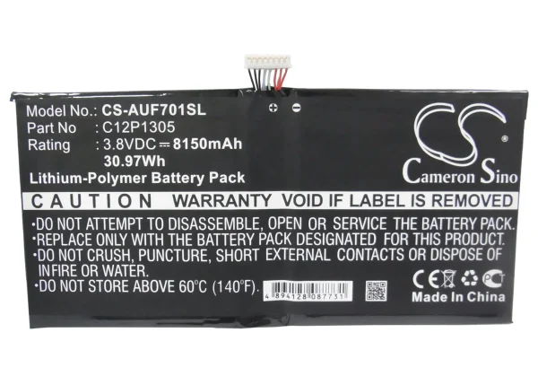 Asus K00C, TF701T, Transformer TF701T Replacement Battery 8150mAh / 30.97Wh