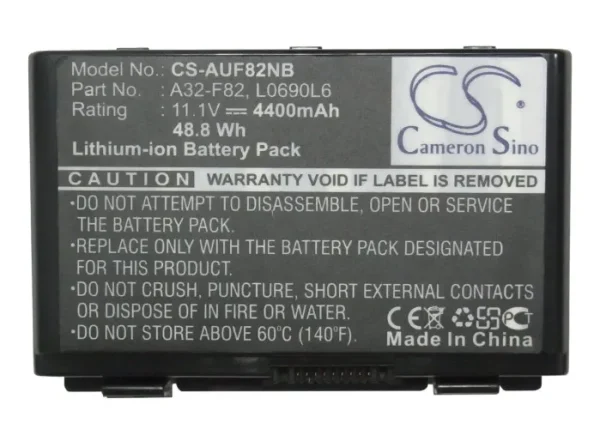 Asus F52, F82, F83S, K61, K70, Pro 88, X66 Series Replacement Battery 4400mAh / 48.84Wh