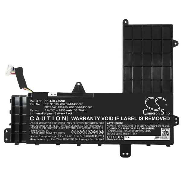 Asus EeeBook E502NA, E502SA, E502MA, L502MA Series Replacement Battery 4050mAh / 30.78Wh