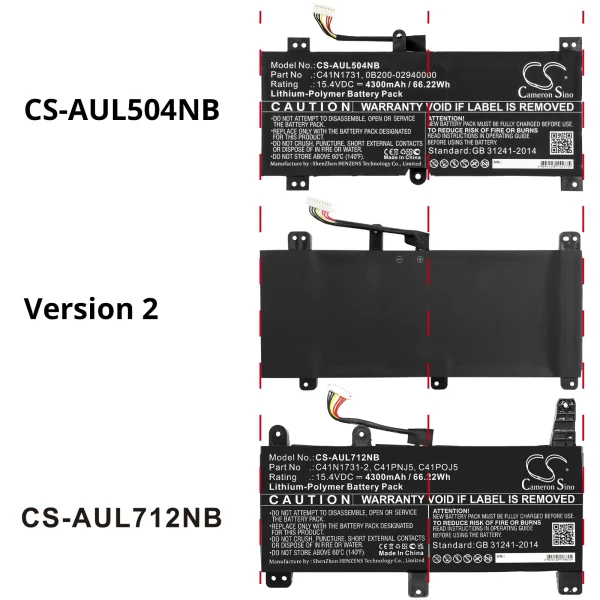 Asus ROG SCAR II GL504GV, G731GU, Scar III G531GW, Strix G G531GU Series Replacement Battery 4300mAh / 66.22Wh - Image 3