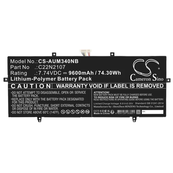 Asus ZenBook 14 OLED UM3402YA, UX3402ZA Series Replacement Battery 9600mAh / 74.30Wh