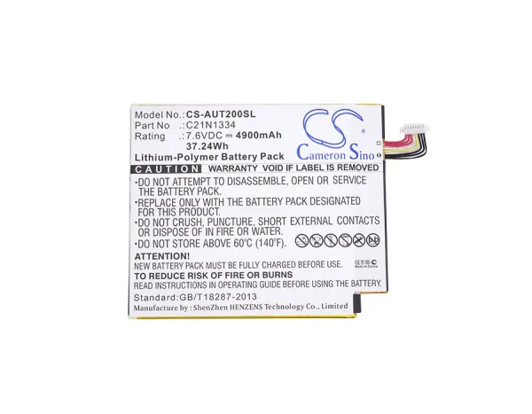 Asus Transformer T200TA Series Replacement Battery 4900mAh / 37.24Wh