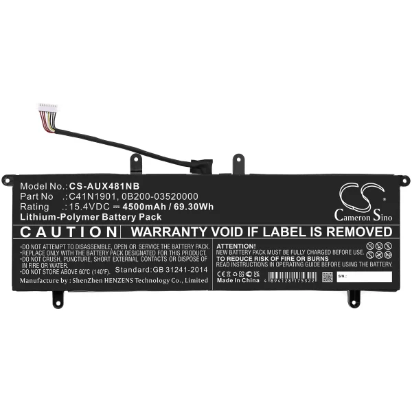 Asus ZenBook 14 UX481F, UX481FA, UX481FL Series Replacement Battery 4500mAh / 69.30Wh