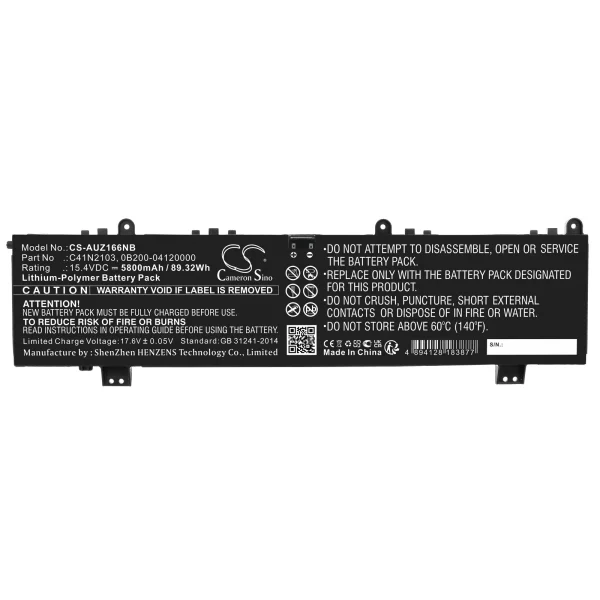 Asus ROG Zephyrus Duo 16 GX650, GX650RM, GX650RS, GX650RW, GX650RX Series Replacement Battery 5800mAh / 89.32Wh