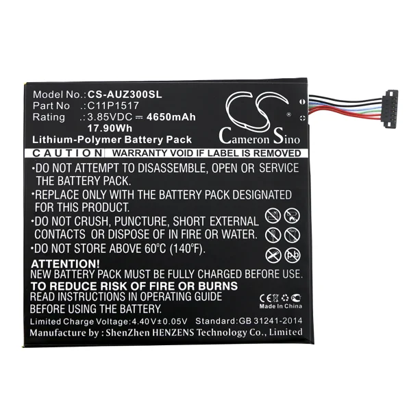 Asus Pad ZenPad ZenPad 10 Z0310M, Pad ZenPad ZenPad 10 Z300M, ZenPad 10 Z300CNL, ZenPad C 7.0 P01Z, ZenPad Z300CNL Replacement Battery 4650mAh / 17.90Wh