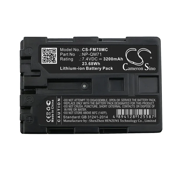 Sony CCD-TRV108, CCD-TRV118, CCD-TRV128, CCD-TRV138, CCD-TRV308, CCD-TRV318, CCD-TRV328, CCD-TRV338 Series Replacement Battery 3200mAh / 23.68Wh