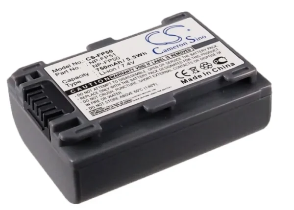 Sony DCR-30, DCR-DVD103, DCR-DVD105, DCR-DVD105E, DCR-DVD202E, DCR-DVD203, DCR-DVD203E, DCR-DVD205 Series Replacement Battery 750mAh - Image 3