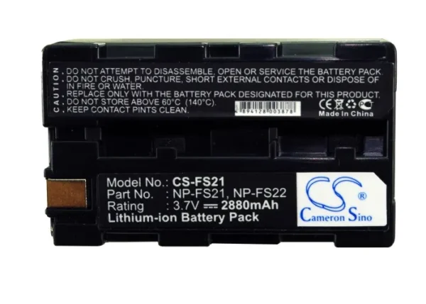 Sony DCR-PC1, DCR-PC1E, DCR-PC2, DCR-PC2E, DCR-PC3, DCR-PC3E Series Replacement Battery 2880mAh