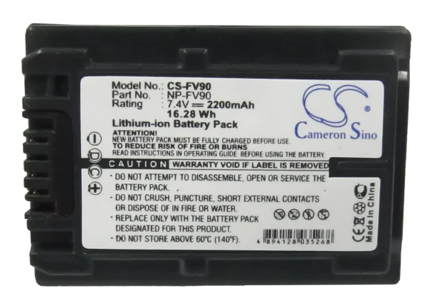 Sony DCR-SR100, DCR-SR300, DCR-SR60, DCR-SR62, DCR-SR68, DCR-SR68E, DCR-SR68E/S, DCR-SR68R Series Replacement Battery 2200mAh