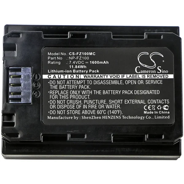 Sony A7 Mark 3, A7R Mark 3, Alpha a7 III, Alpha A7 Mark 3, Alpha a7R III, Alpha A9 Series Replacement Battery 1600mAh / 11.84Wh