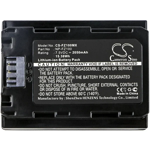 Sony A7 Mark 3, A7R Mark 3, Alpha a7 III, Alpha A7 Mark 3, Alpha a7R III, Alpha A9 Series Replacement Battery 2050mAh / 15.38Wh