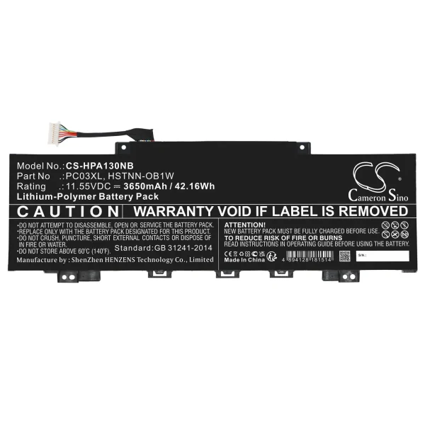 HP Pavilion Aero 13-be0000, Pavilion x360 14, Pavilion x360 15 Series Replacement Battery 3650mAh / 42.16Wh