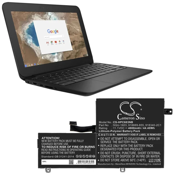 HP 11 G5 EE Chromebook, Choromebook 11 G5 Replacement Battery 4000mAh / 44.40Wh - Image 5