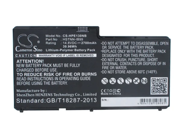 HP Envy 13-1000 Series Replacement Battery 2700mAh / 39.96Wh