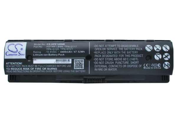 HP Envy 14, Envy 15, Envy TouchSmart 17, Pavilion TouchSmart 17 Series Replacement Battery 4400mAh / 47.52Wh