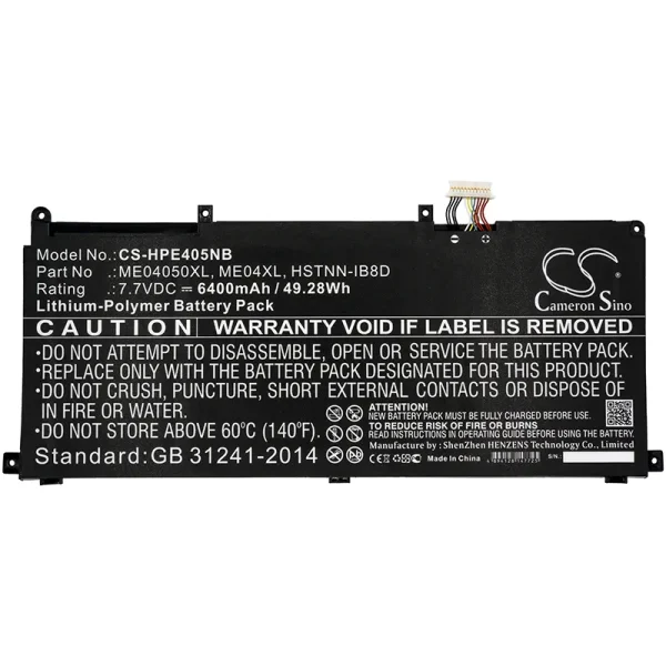 HP Elite x2 1013 Series Replacement Battery 6400mAh / 49.28Wh