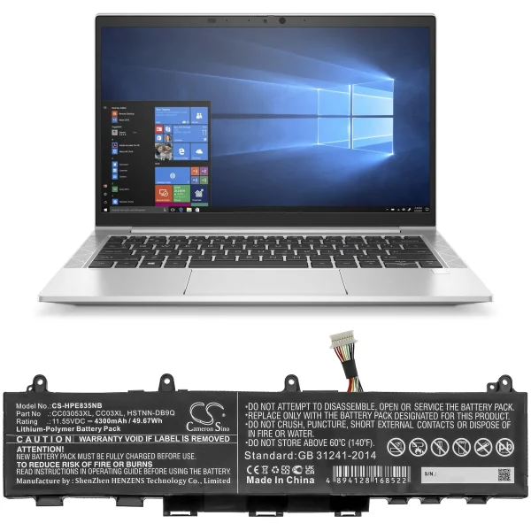 HP EliteBook 830 G7,  835 G7 23Y57EA,  845 G7,  845 G7-23Y60EA, ZBook Firefly 14 G7 Replacement Battery 4300mAh / 49.67Wh - Image 3