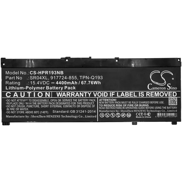 HP Gaming Pavilion 15-CX0000, OMEN 15-CE000, OMEN 15-DC0000, Pavilion Power 15-CB Series Replacement Battery 4400mAh / 67.76Wh