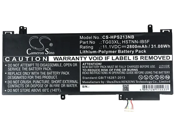 HP Split X2 13-F, Split X2 13-F010DX Replacement Battery 2800mAh / 31.08Wh