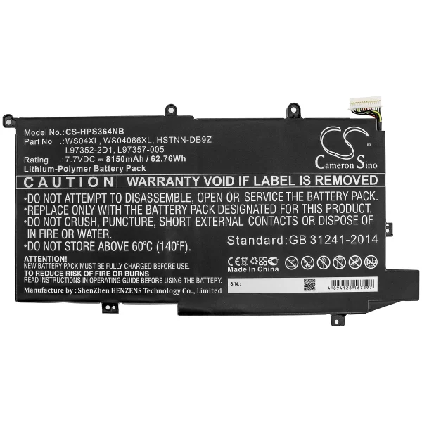 HP Spectre x360 14-ea0000 Series Replacement Battery 8150mAh / 62.76Wh