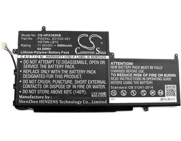 HP Pavilion Gaming 15-DK0000, Spectre 15-AP000, Spectre x360 15-ap000 Series Replacement Battery 5600mAh / 64.68Wh