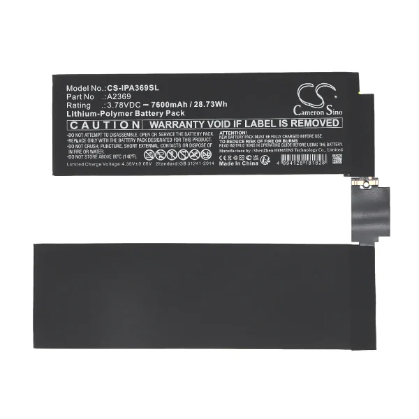 Apple A2301, A2377, A2459, A2460, iPad Pro 11 2021, iPad Pro 11 3rd Gen 2021 Replacement Battery 7600mAh / 28.73Wh