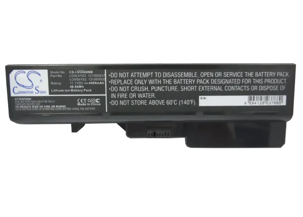 Lenovo IdeaPad B470, IdeaPad B470A, IdeaPad B470G, IdeaPad B570 Series Replacement Battery 4400mAh/48.84Wh