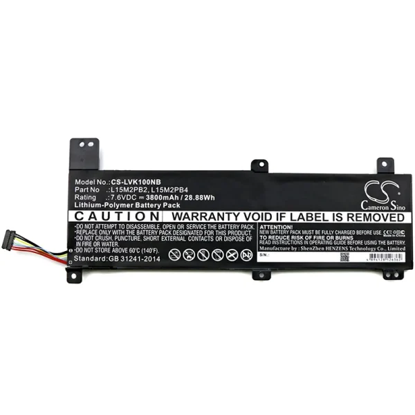 Lenovo 80SL0038AX, Chromebook 100s, Ideapad 310 14ISK, Ideapad 310-14ISK Series Replacement Battery 3800mAh / 28.88Wh