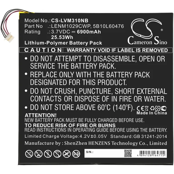 Lenovo Miix 300, MIIX 300-10IBY, Miix 310, MIIX 310 10ICR Series Replacement Battery 6900mAh / 25.53Wh