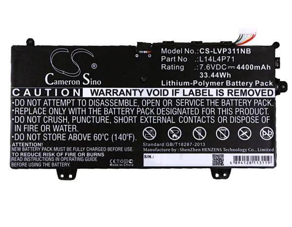 Lenovo 80J80021US, For Yoga 3 11, For Yoga 3 11 80J8, For Yoga 3 11 Convertible Series Replacement Battery 4400mAh / 33.44Wh