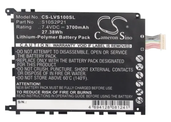 Lenovo LePad S1, LePad Y1011 Replacement Battery 3700mAh/27.38Wh