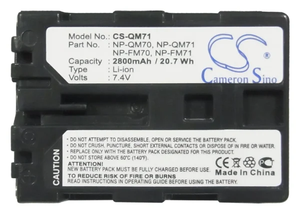 Sony CCD-TRV108, CCD-TRV118, CCD-TRV128, CCD-TRV138, CCD-TRV308, CCD-TRV318, CCD-TRV328, CCD-TRV338 Series Replacement Battery 2800mAh