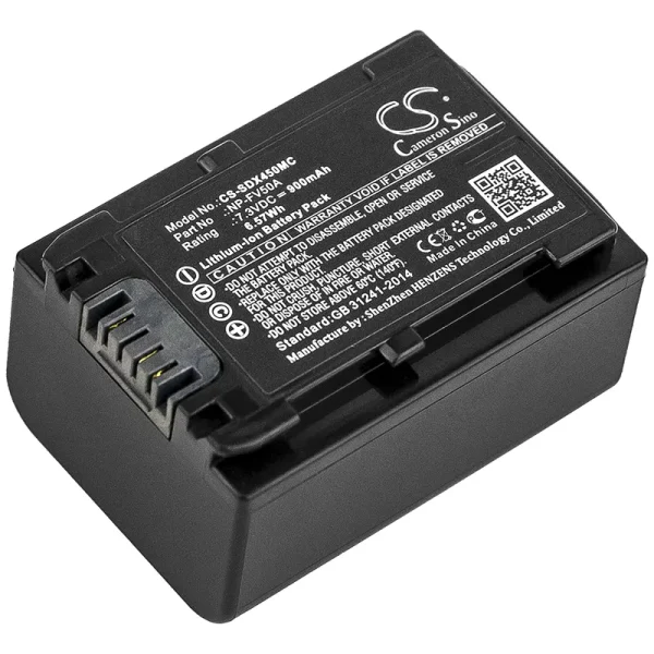 Sony FDR-AX33, FDR-AX40, FDR-AX45, FDR-AX53, FDR-AX60, FDR-AX700 Series Replacement Battery 900mAh / 6.57Wh - Image 2