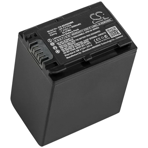 Sony FDR-AX33, FDR-AX40, FDR-AX45, FDR-AX53, FDR-AX60, FDR-AX700 Series Replacement Battery 3050mAh / 22.27Wh - Image 3