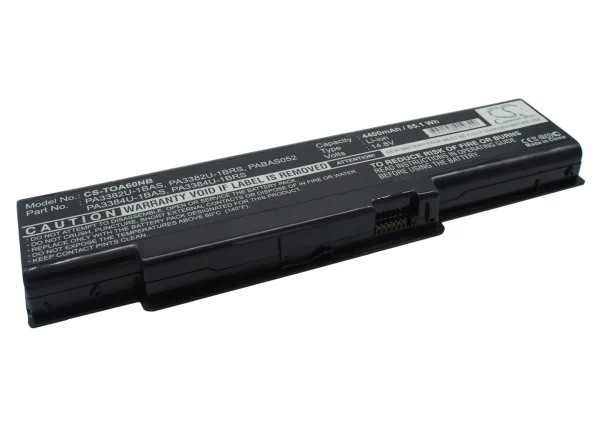 Toshiba Dynabook AW2, Dynabook AX/2, Dynabook AX/3, Satellite A60, Satellite A60-102, Satellite A60-106 Series Replacement Battery 4400mAh - Image 3