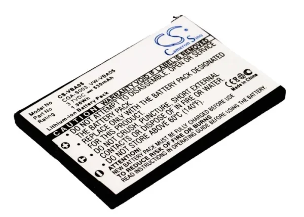 Panasonic SV-AS10, SV-AS10-A, SV-AS10-D, SV-AS10EG-A, SV-AS10EG-D, SV-AS10EG-S Series Replacement Battery 530mAh - Image 4