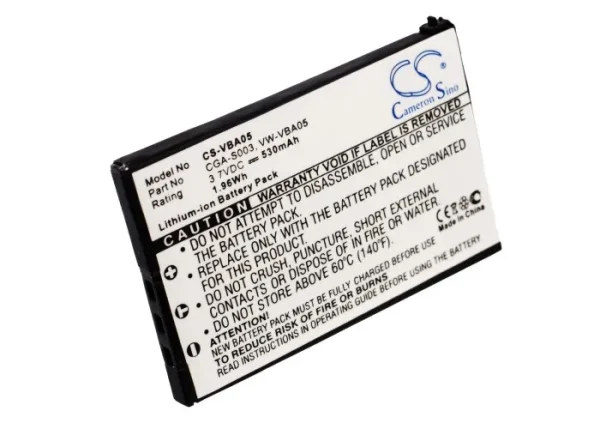 Panasonic SV-AS10, SV-AS10-A, SV-AS10-D, SV-AS10EG-A, SV-AS10EG-D, SV-AS10EG-S Series Replacement Battery 530mAh