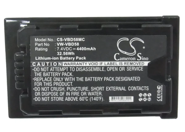 Panasonic AJ-PX270, AJ-PX298, AJ-PX298MC, HC-MDH2, HC-MDH2GK, HC-MDH2GK-K Series Replacement Battery 4400mAh / 32.56Wh