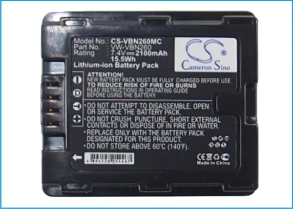 Panasonic HC-X900, HC-X900M, HDC-HS900, HDC-SD800, HDC-SD900, HDC-TM900 Series Replacement Battery 2100mAh / 15.54Wh